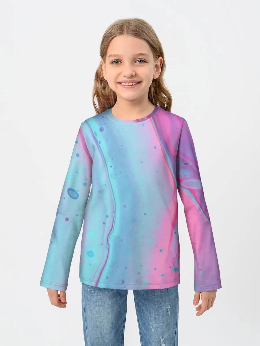 Girls' cotton long sleeve shirt