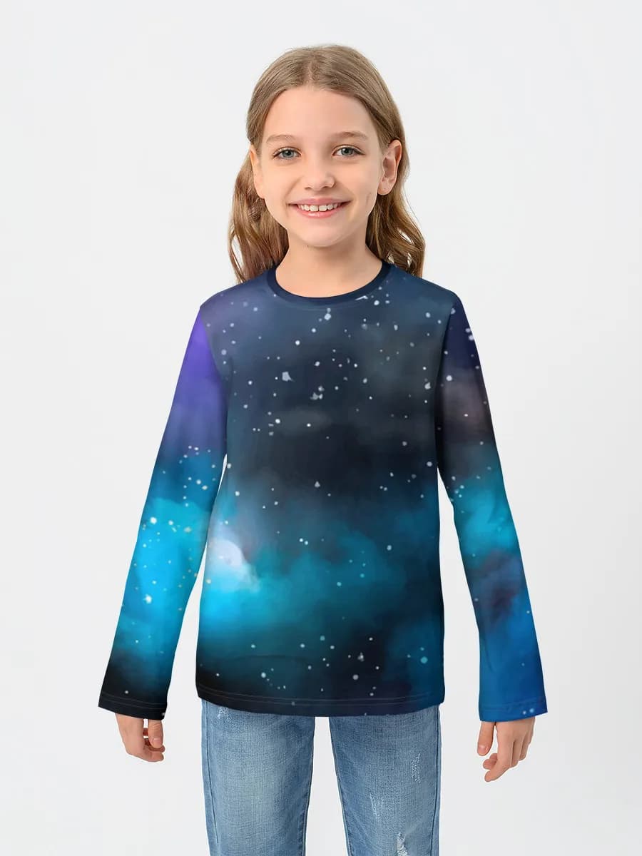 Girls' cotton long sleeve shirt