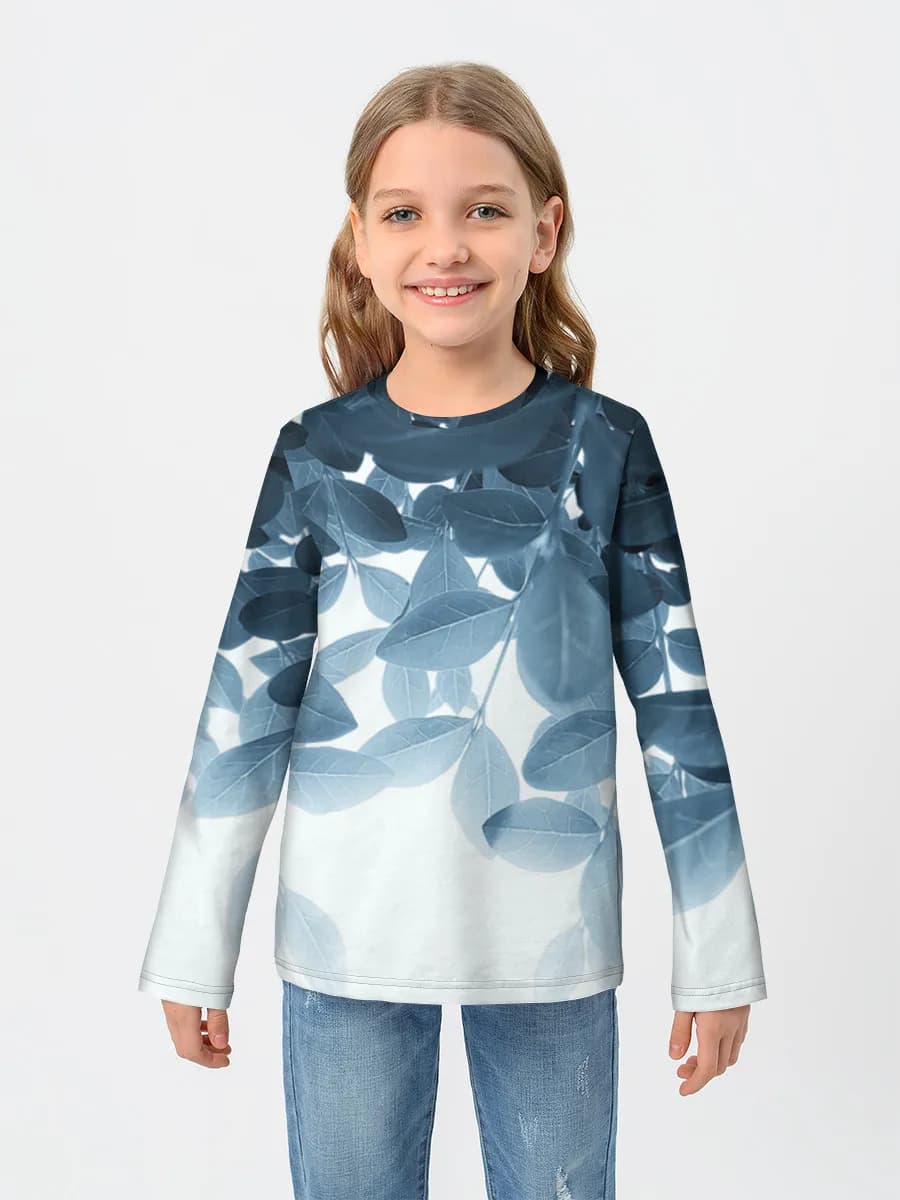 Girls' cotton long sleeve shirt