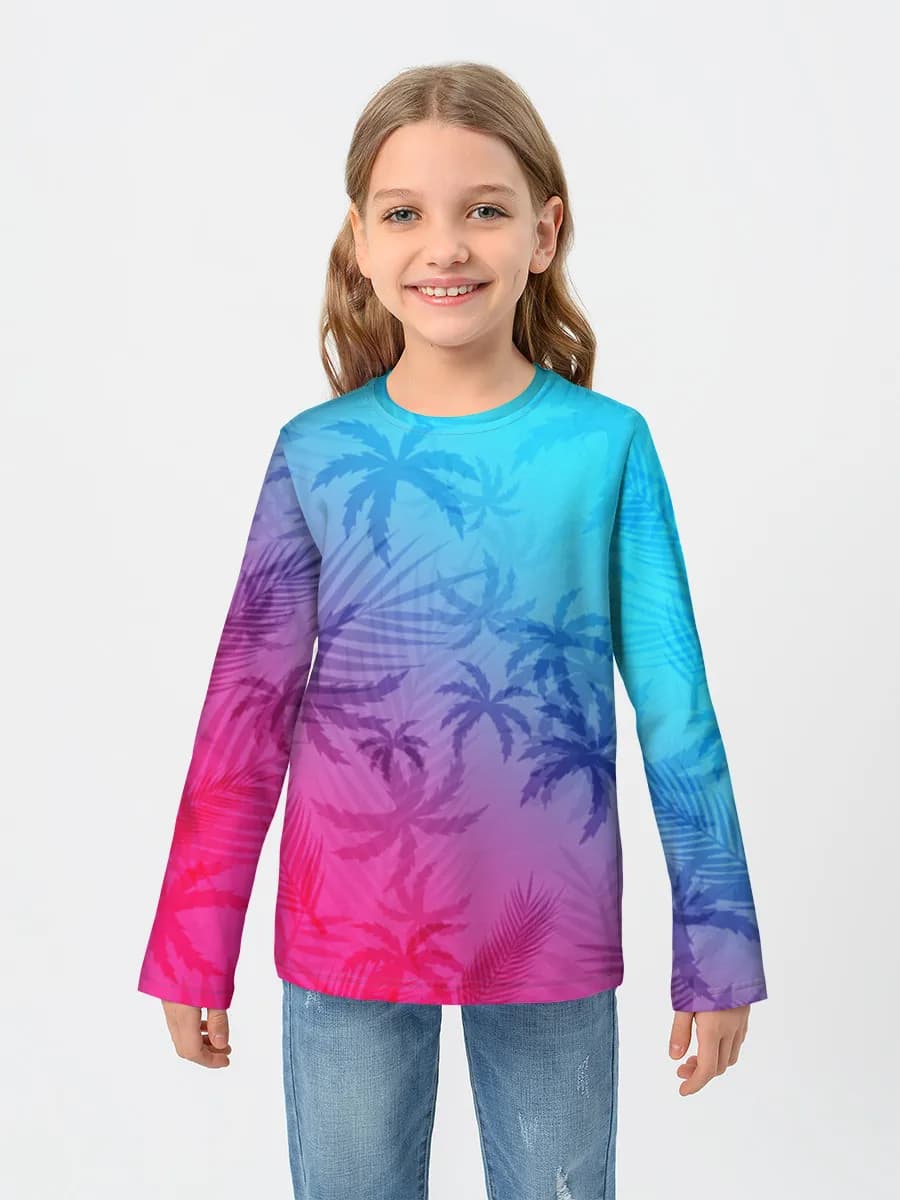 Girls' cotton long sleeve shirt