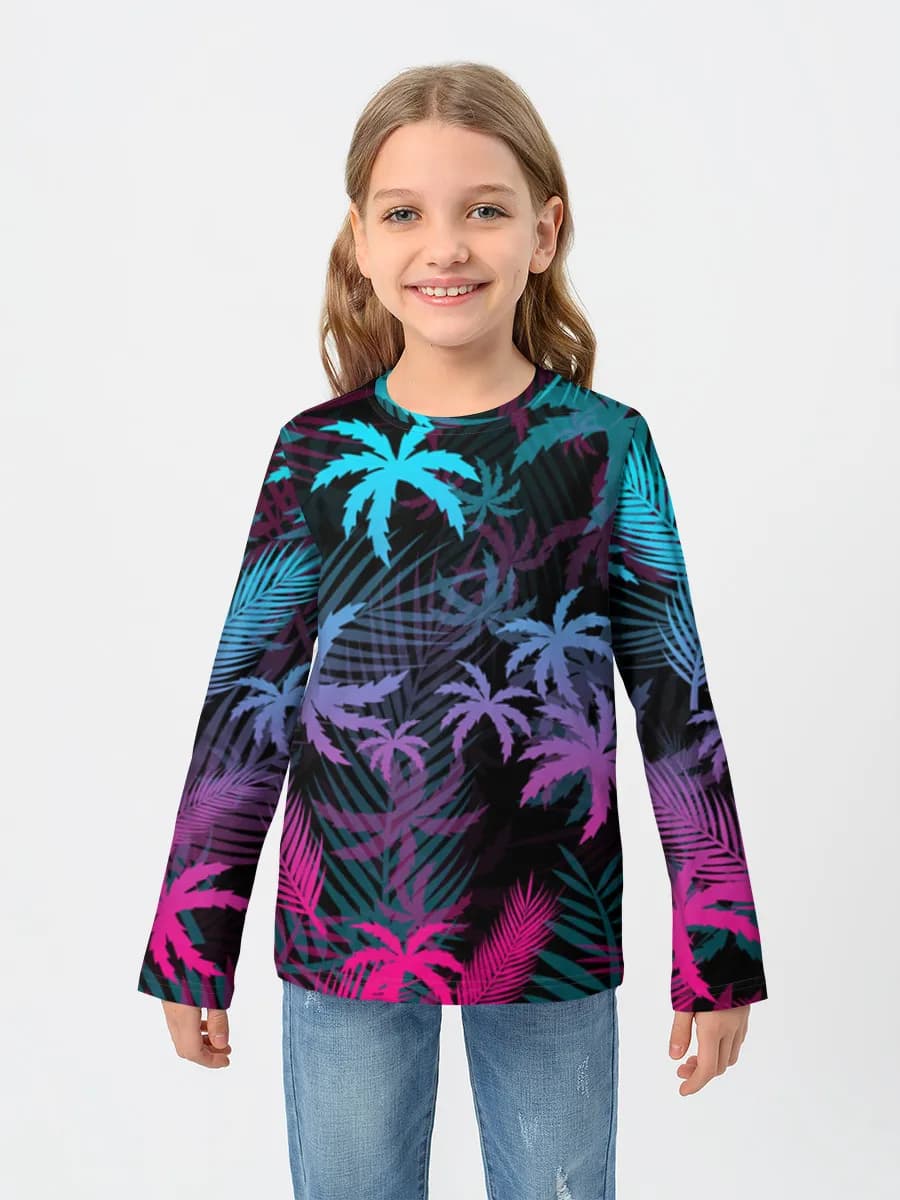 Girls' cotton long sleeve shirt