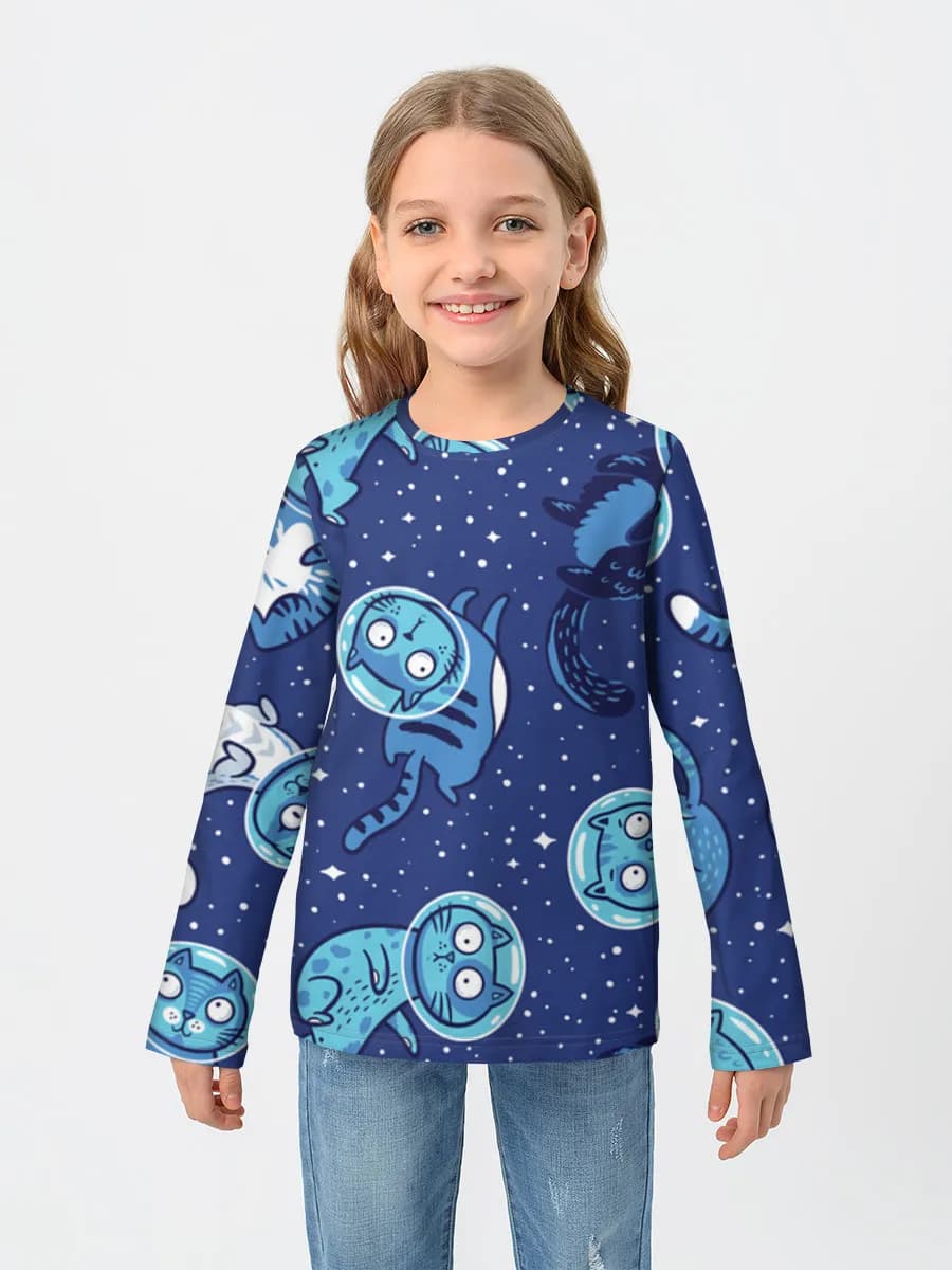 Girls' cotton long sleeve shirt