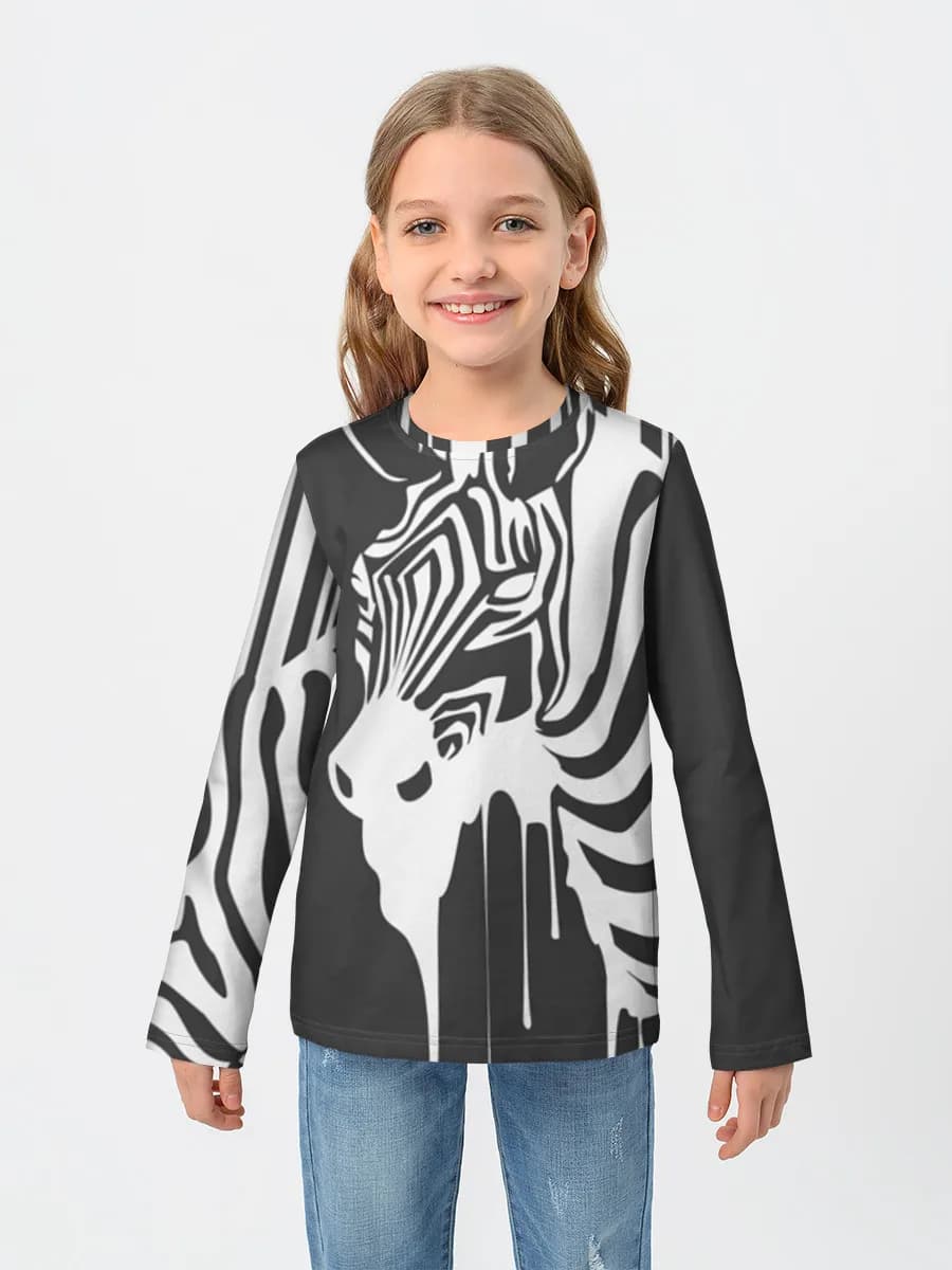 Girls' cotton long sleeve shirt