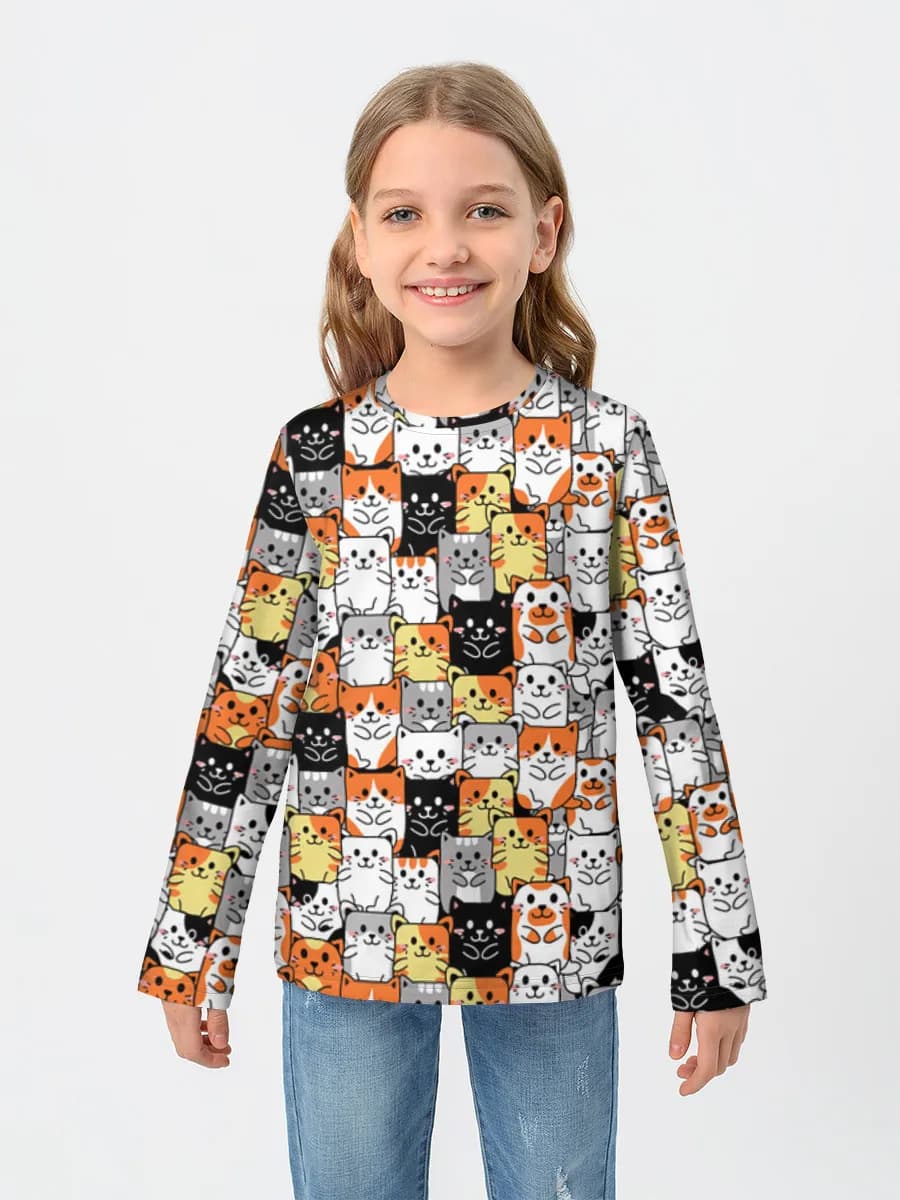 Girls' cotton long sleeve shirt