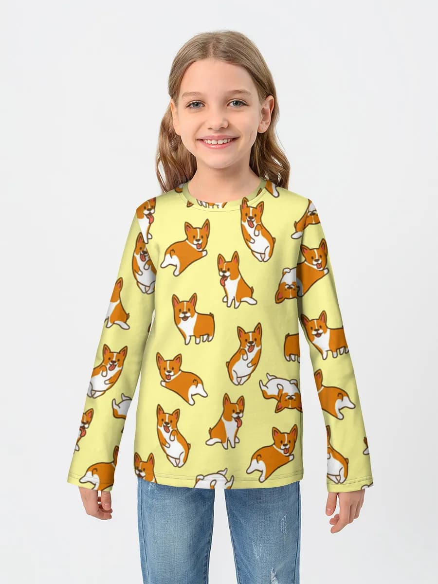 Girls' cotton long sleeve shirt
