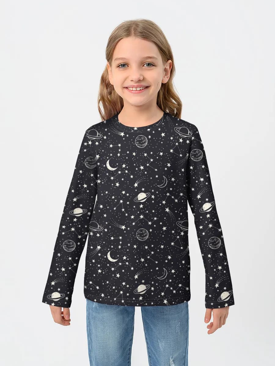 Girls' cotton long sleeve shirt