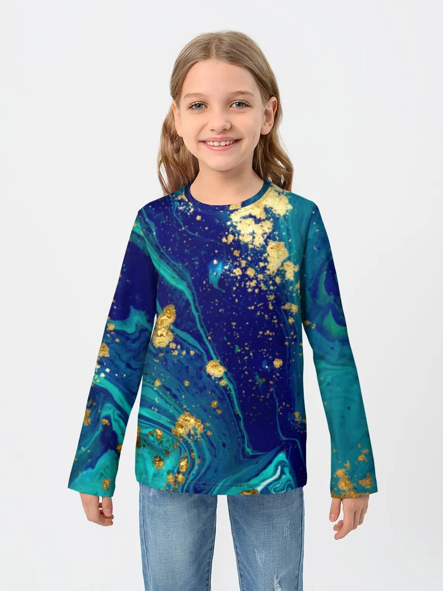 Girls' cotton long sleeve shirt