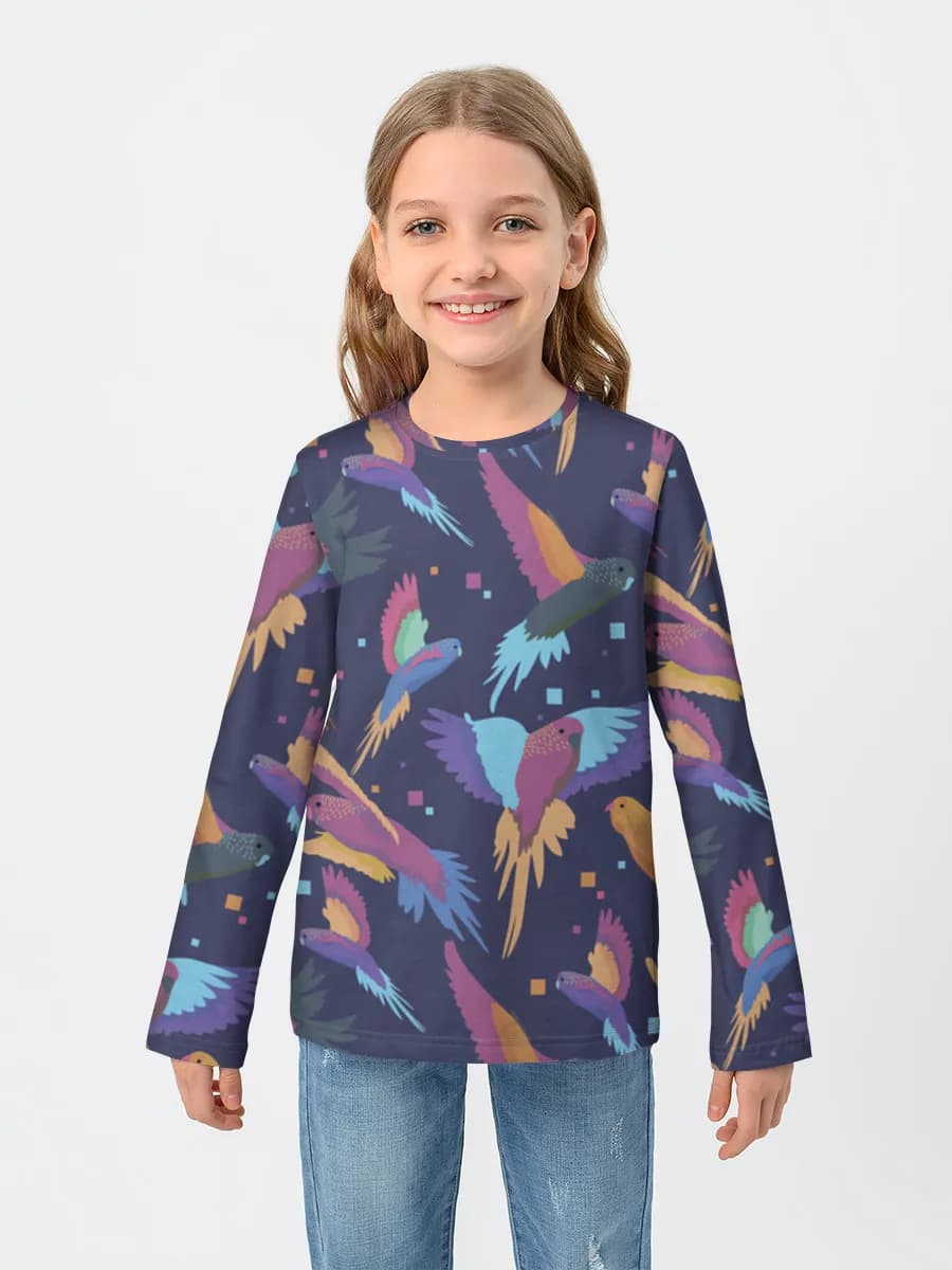 Girls' cotton long sleeve shirt