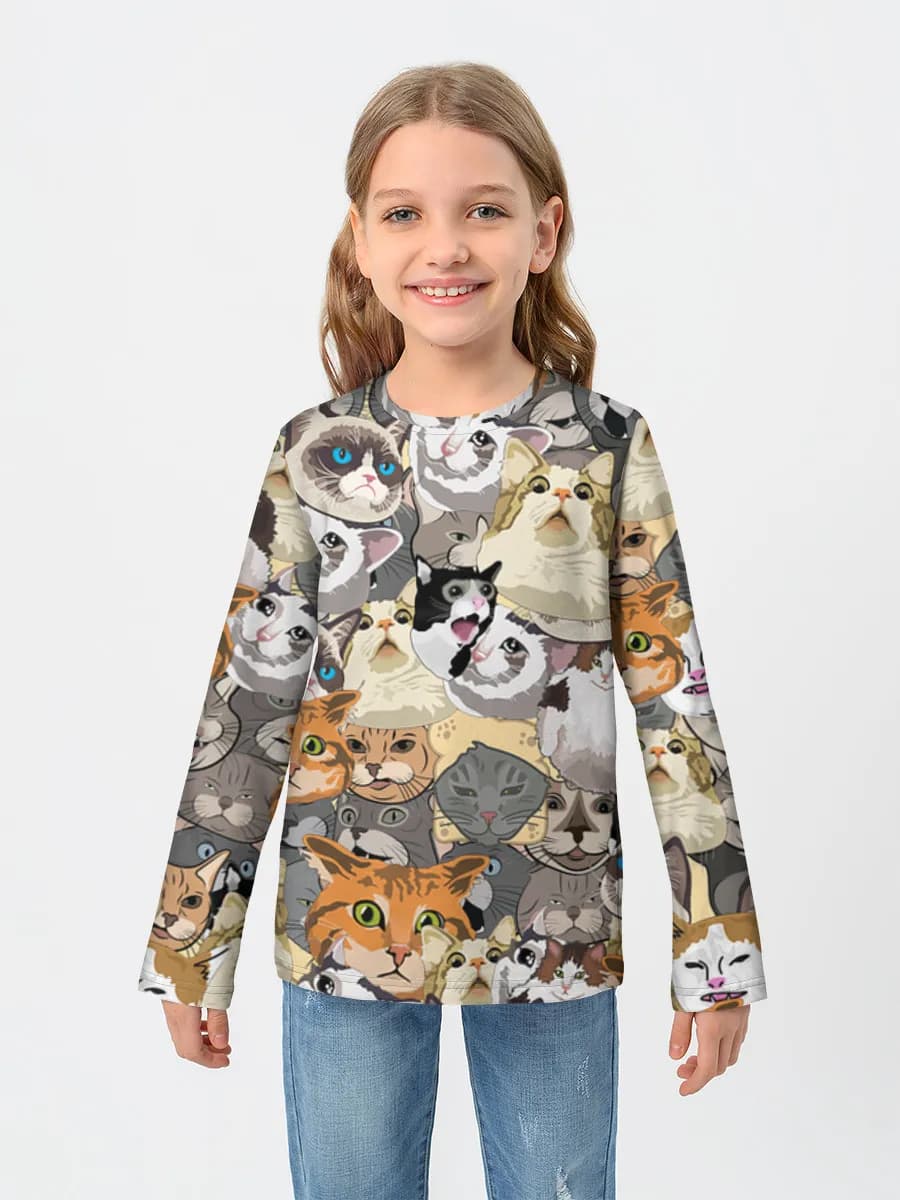 Girls' cotton long sleeve shirt