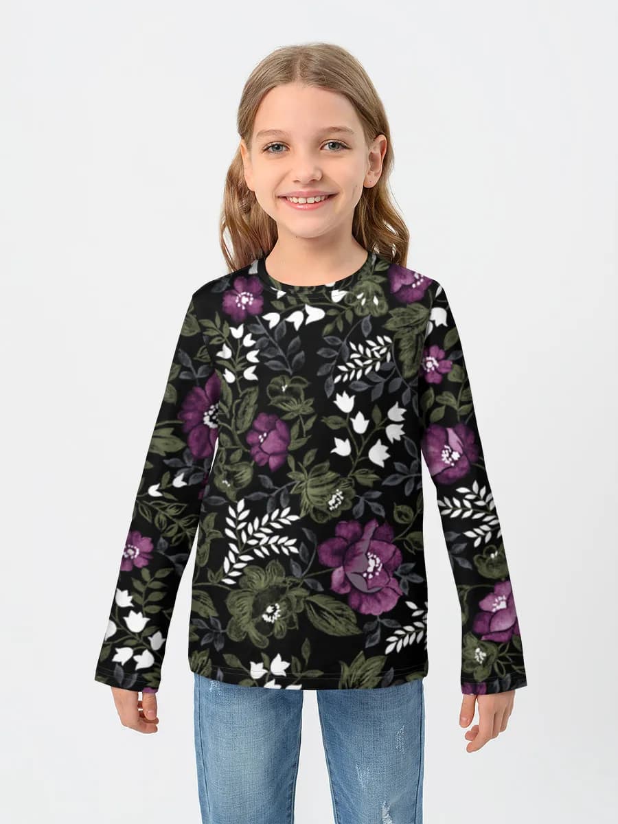 Girls' cotton long sleeve shirt