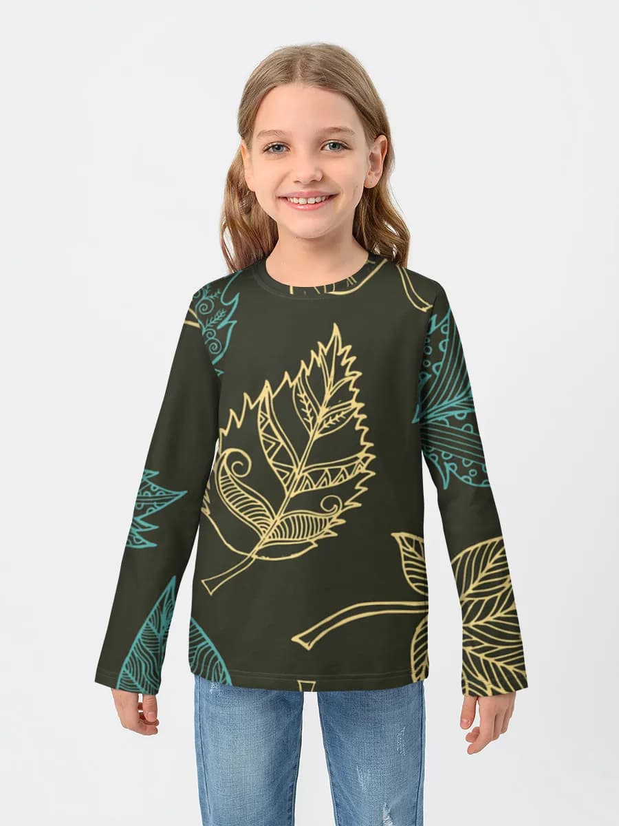 Girls' cotton long sleeve shirt
