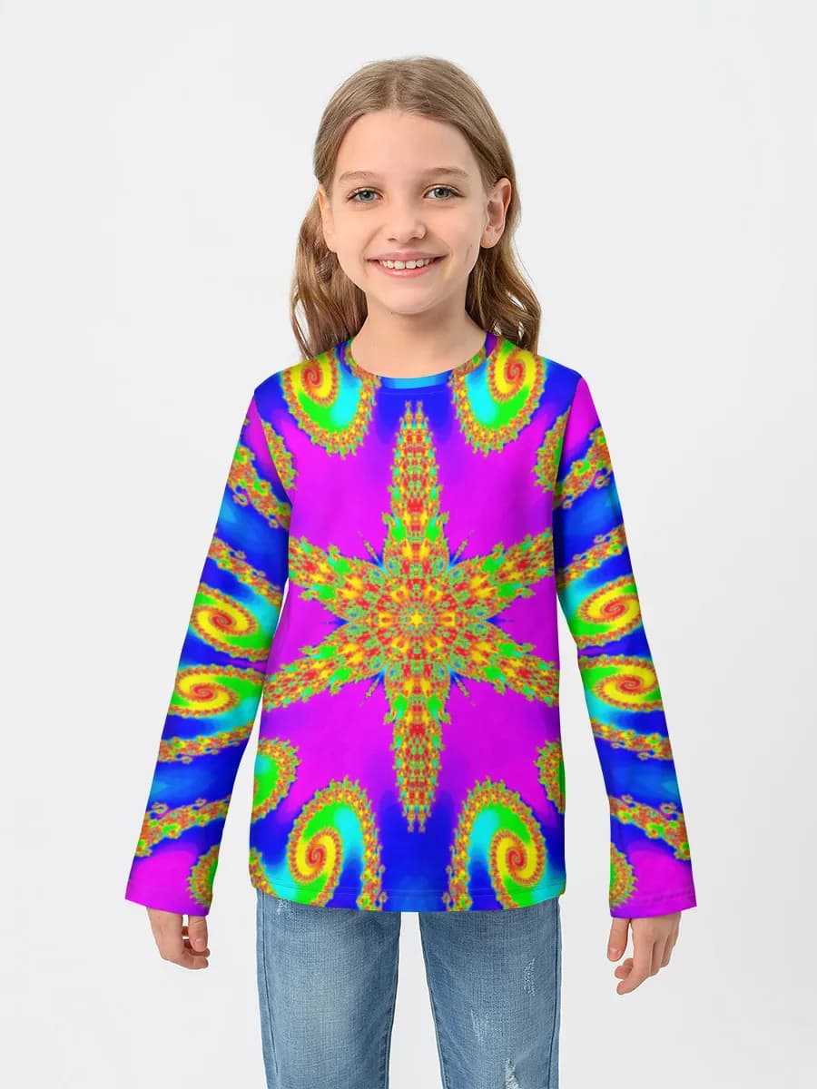 Girls' cotton long sleeve shirt