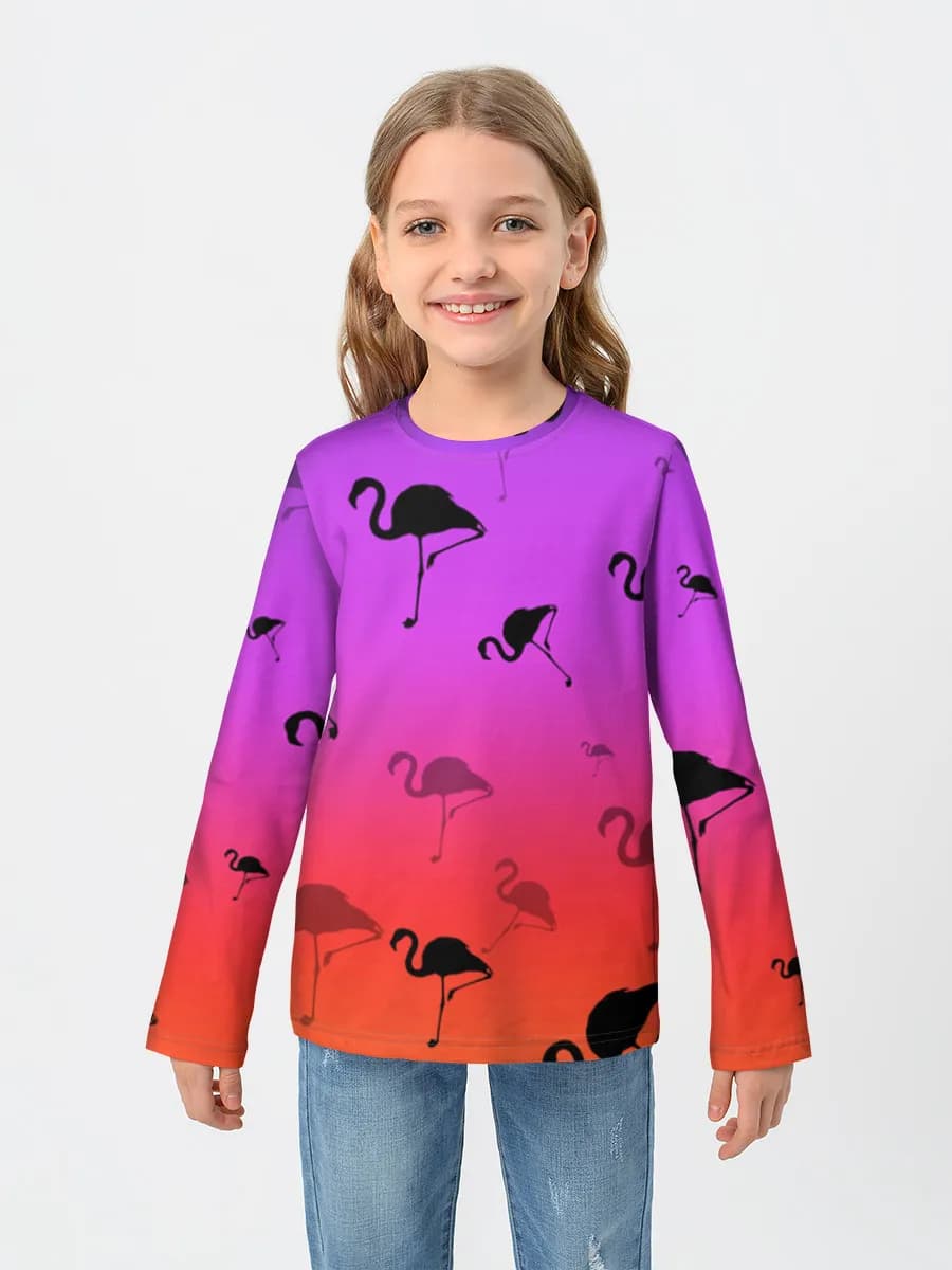 Girls' cotton long sleeve shirt