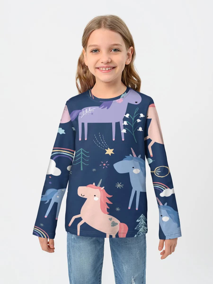 Girls' cotton long sleeve shirt