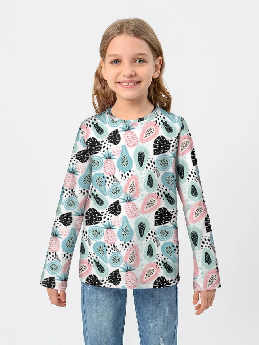 Girls' cotton long sleeve shirt