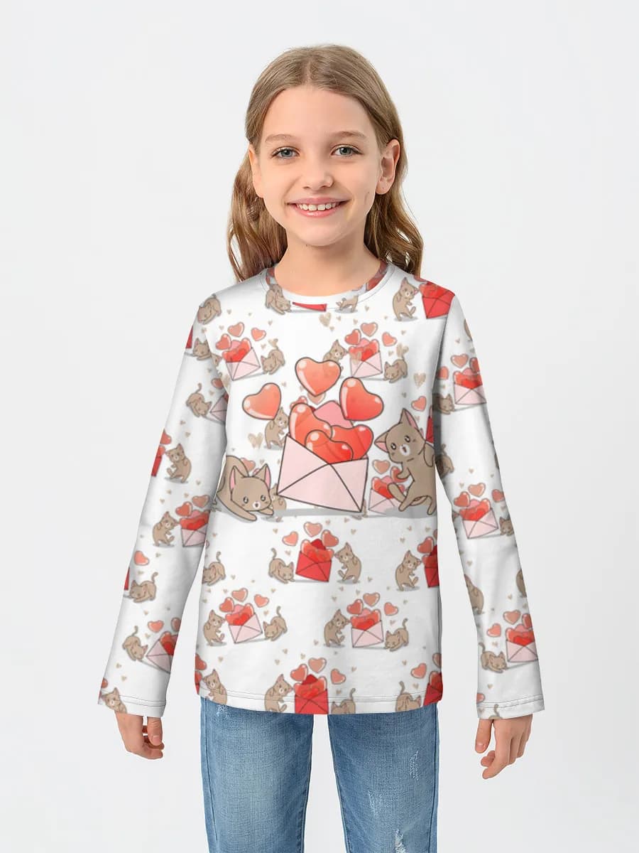 Girls' cotton long sleeve shirt