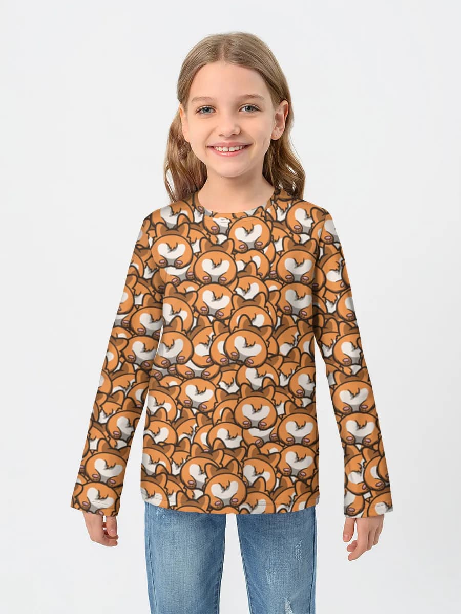 Girls' cotton long sleeve shirt
