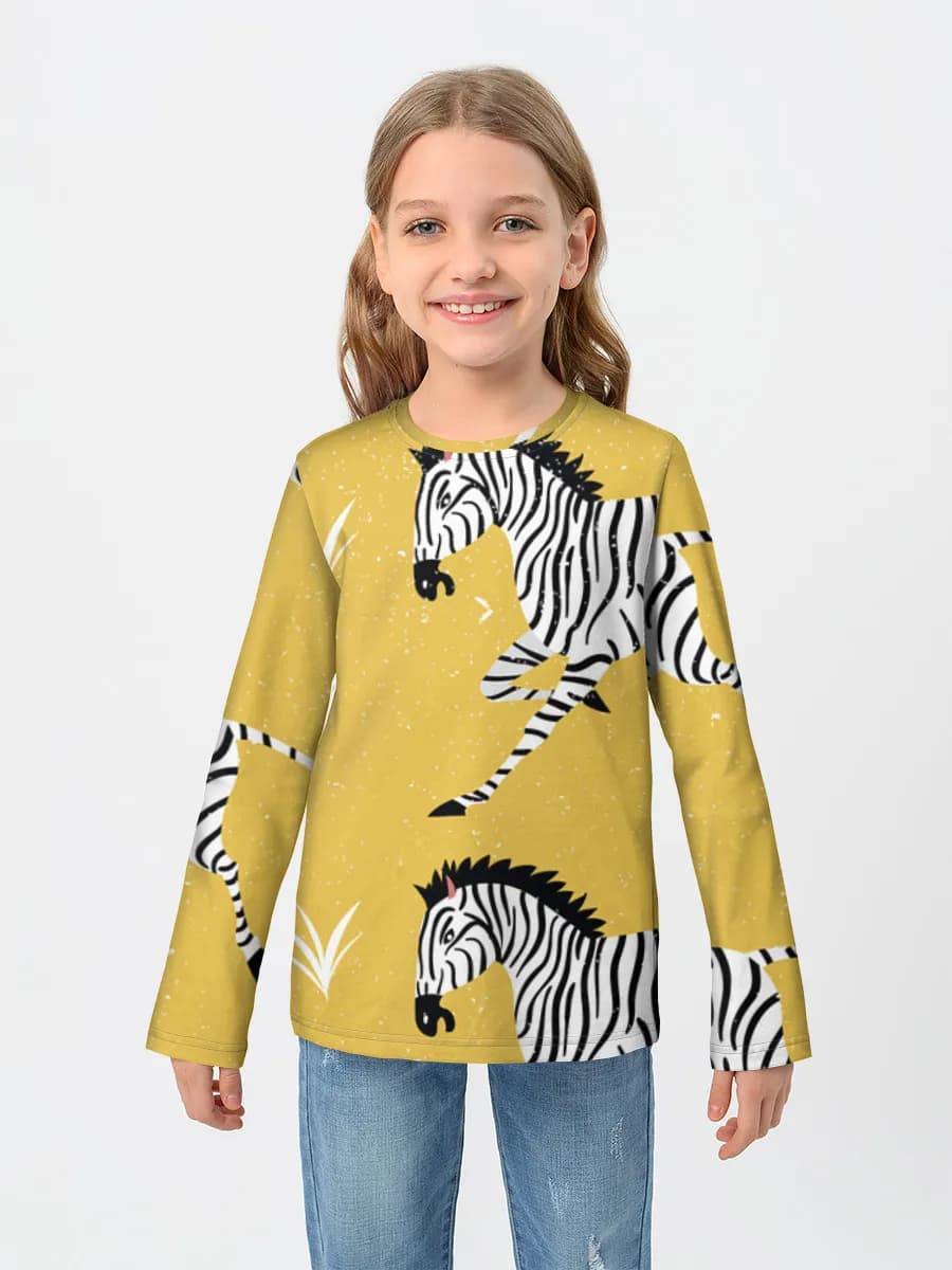 Girls' cotton long sleeve shirt