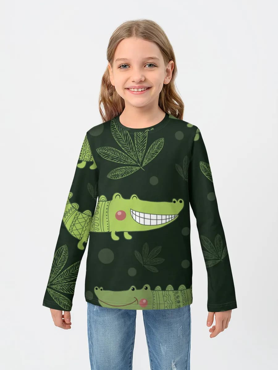 Girls' cotton long sleeve shirt