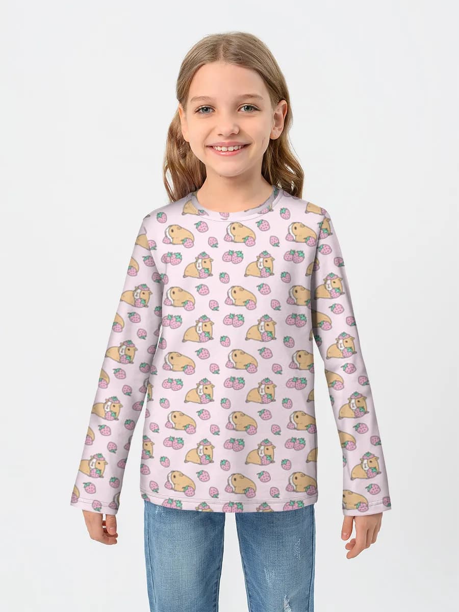 Girls' cotton long sleeve shirt
