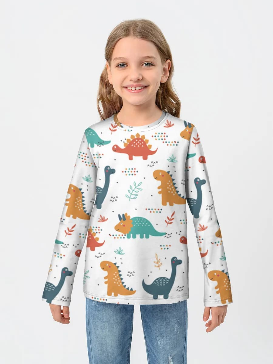 Girls' cotton long sleeve shirt