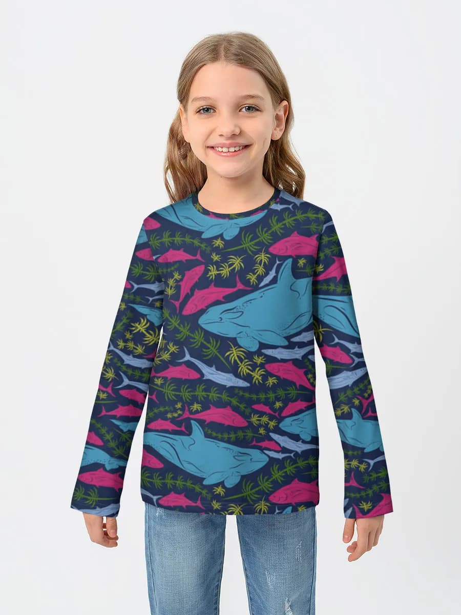 Baumwoll-Langarmshirt Mädchen