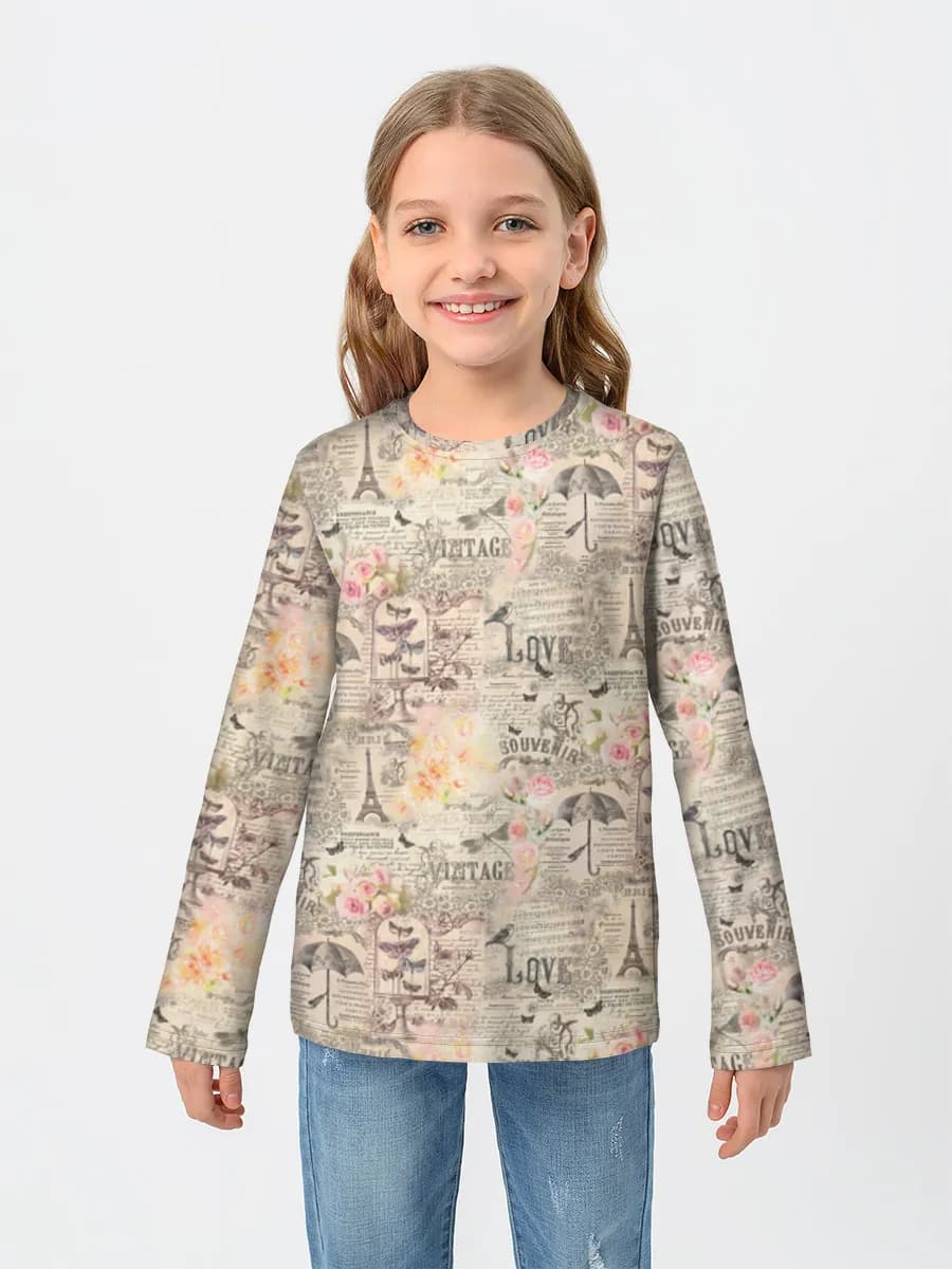 T-shirt manches longues coton fille
