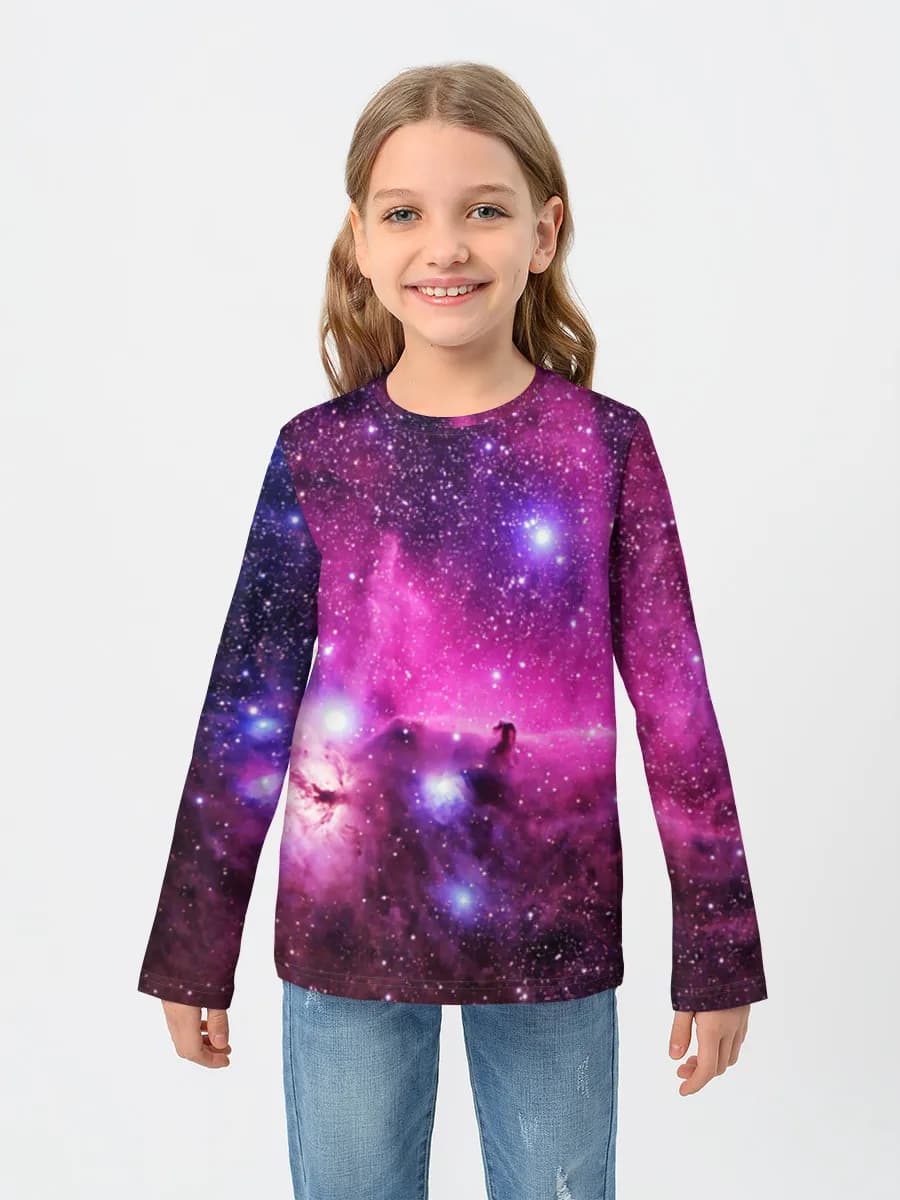 Girls' cotton long sleeve shirt