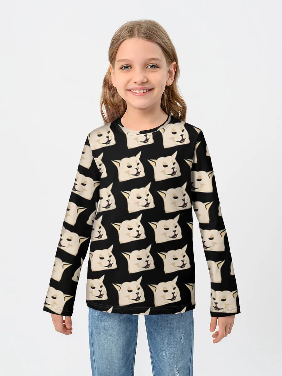 Girls' cotton long sleeve shirt