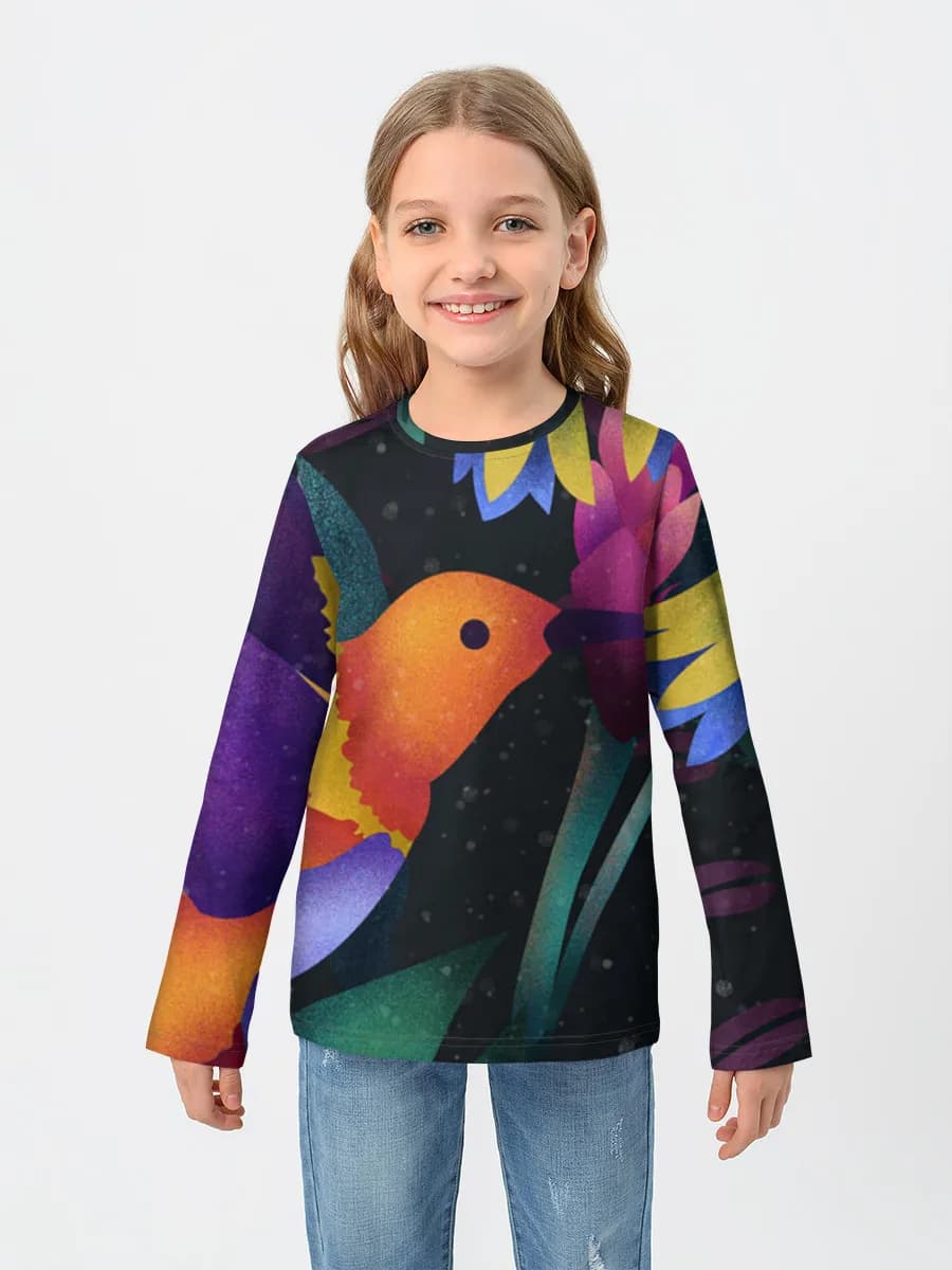 Girls' cotton long sleeve shirt
