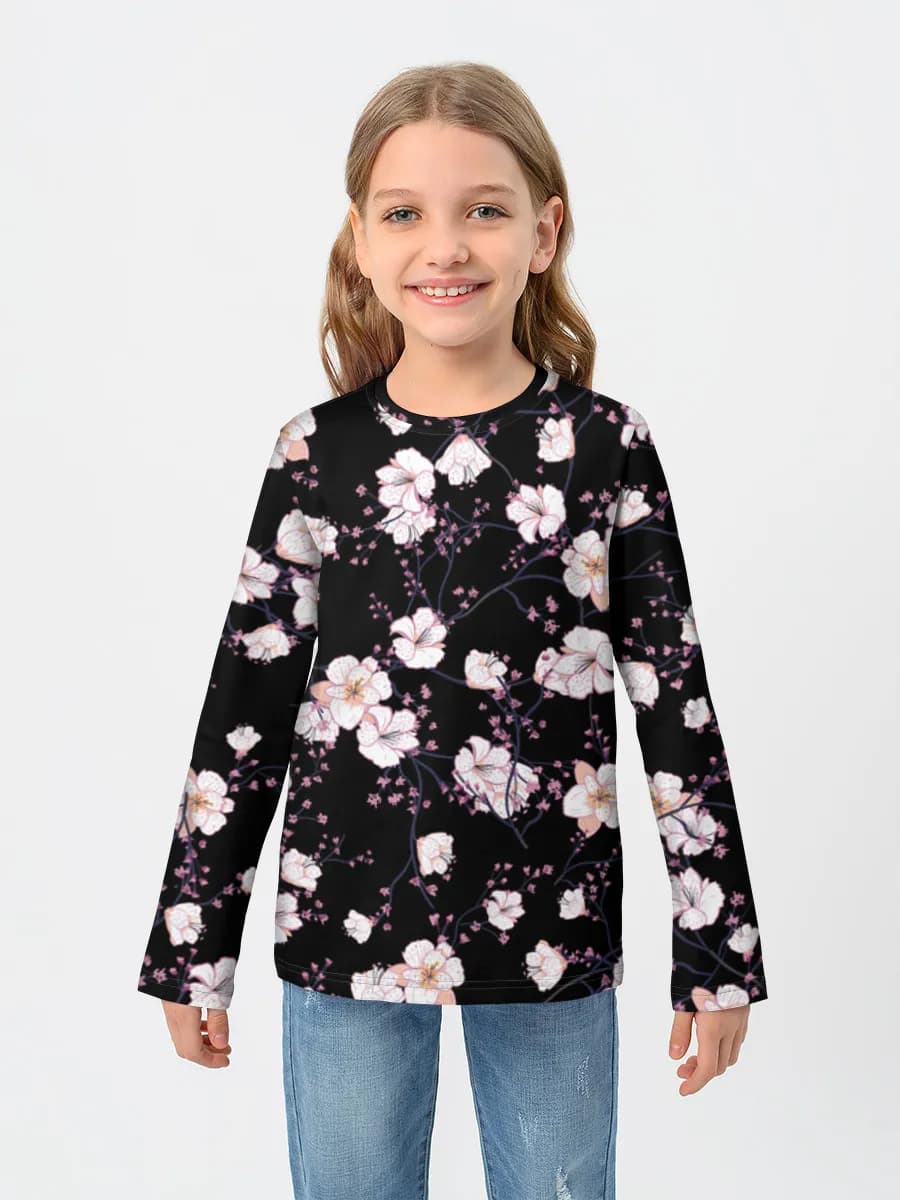 Baumwoll-Langarmshirt Mädchen