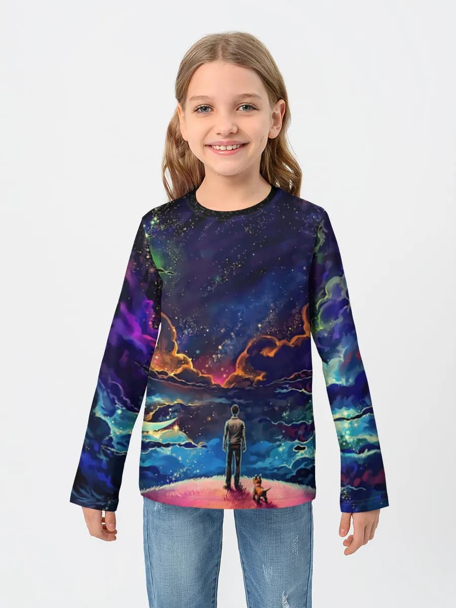 Girls' cotton long sleeve shirt