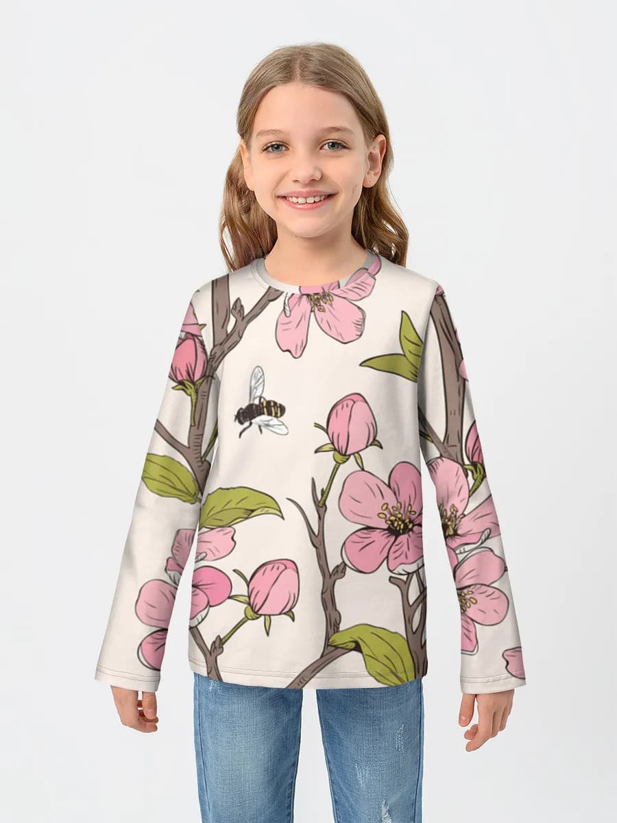 Girls' cotton long sleeve shirt
