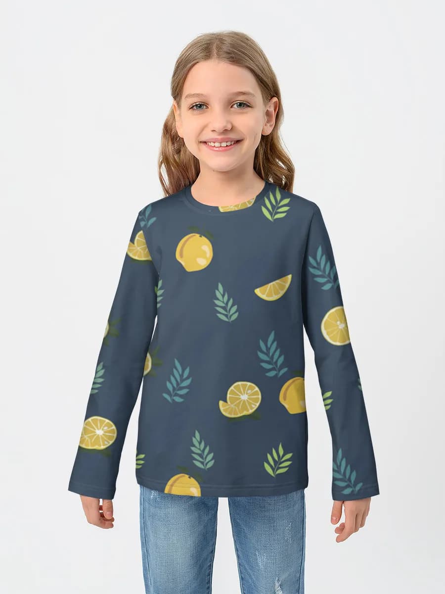 Girls' cotton long sleeve shirt