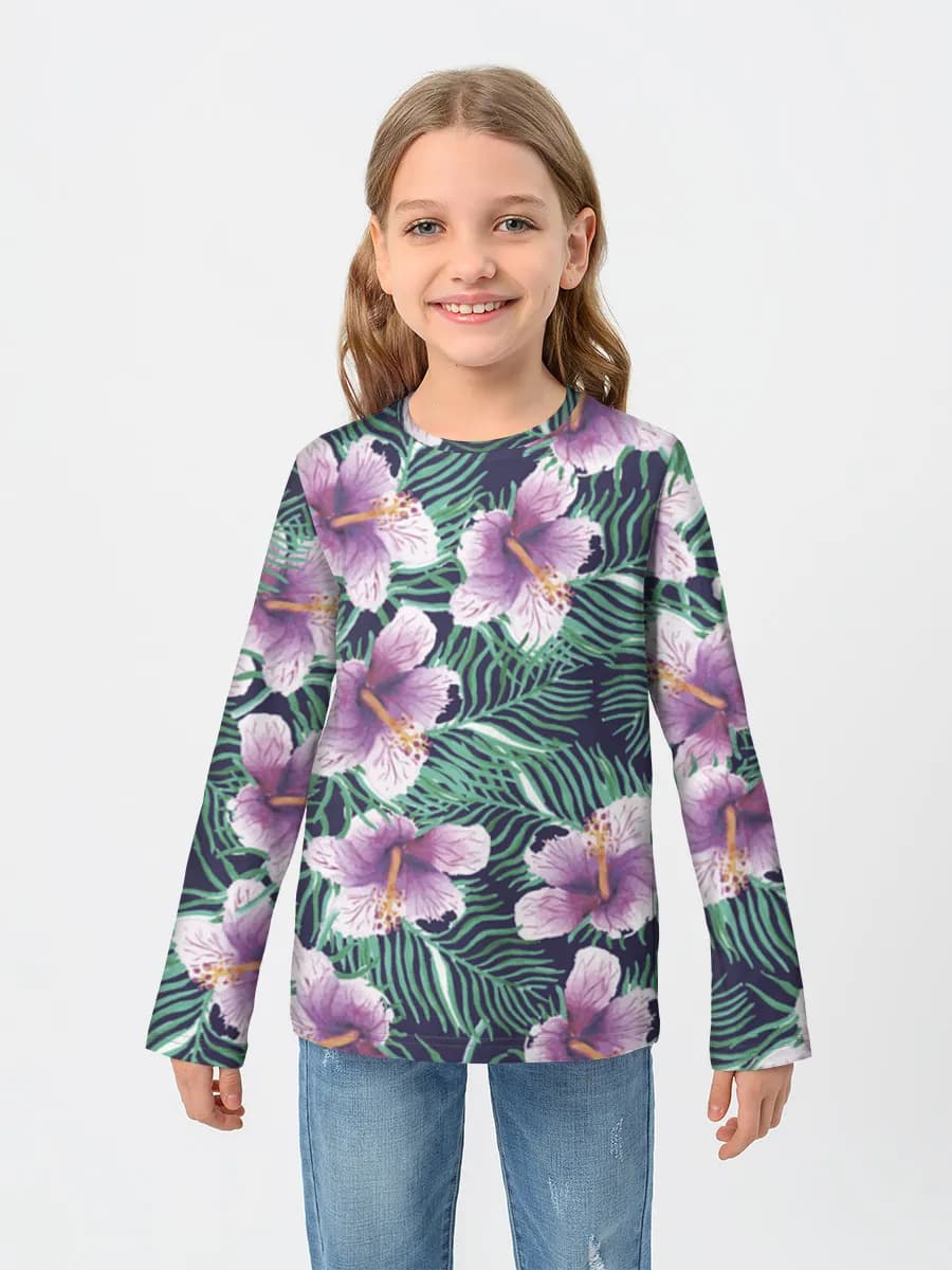 Girls' cotton long sleeve shirt