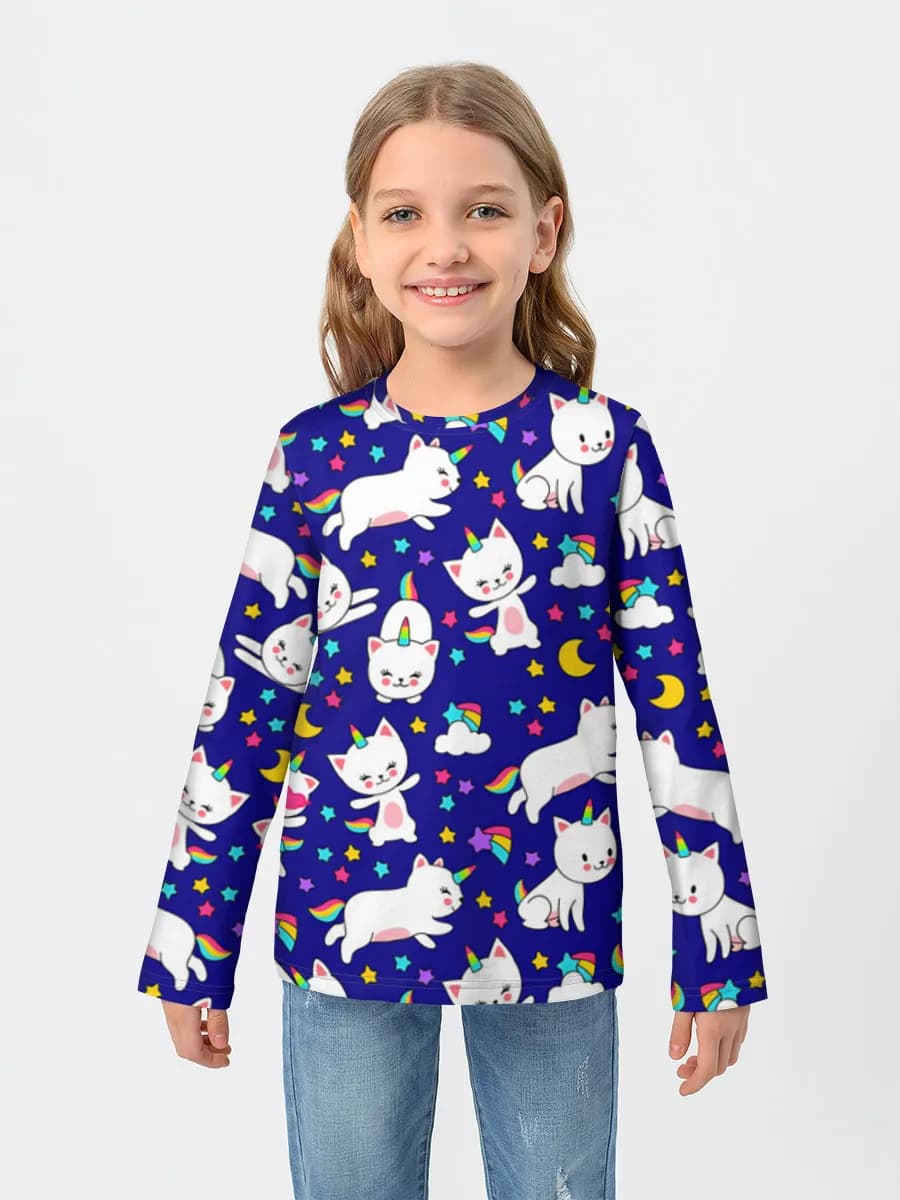 Girls' cotton long sleeve shirt