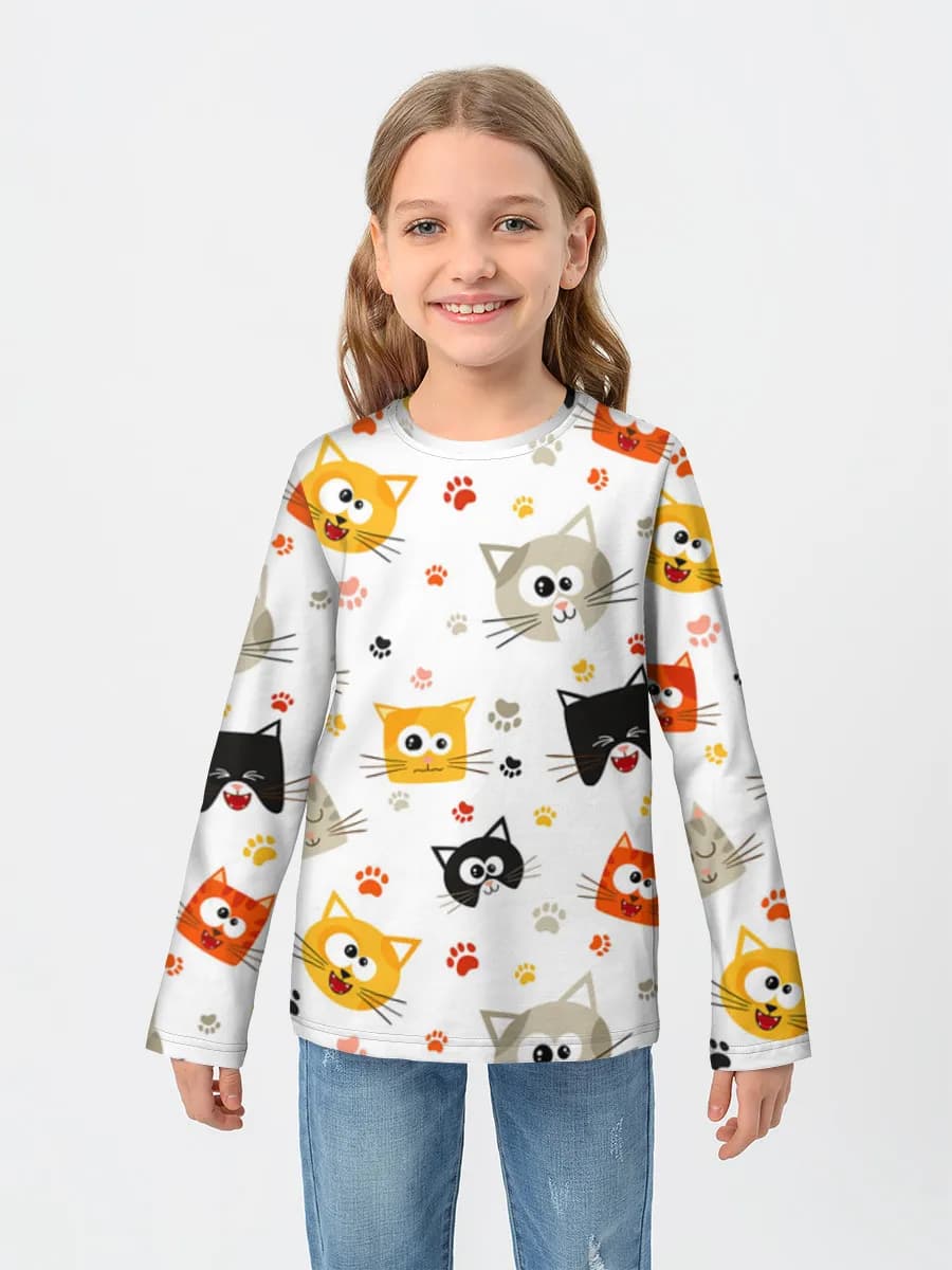 Girls' cotton long sleeve shirt