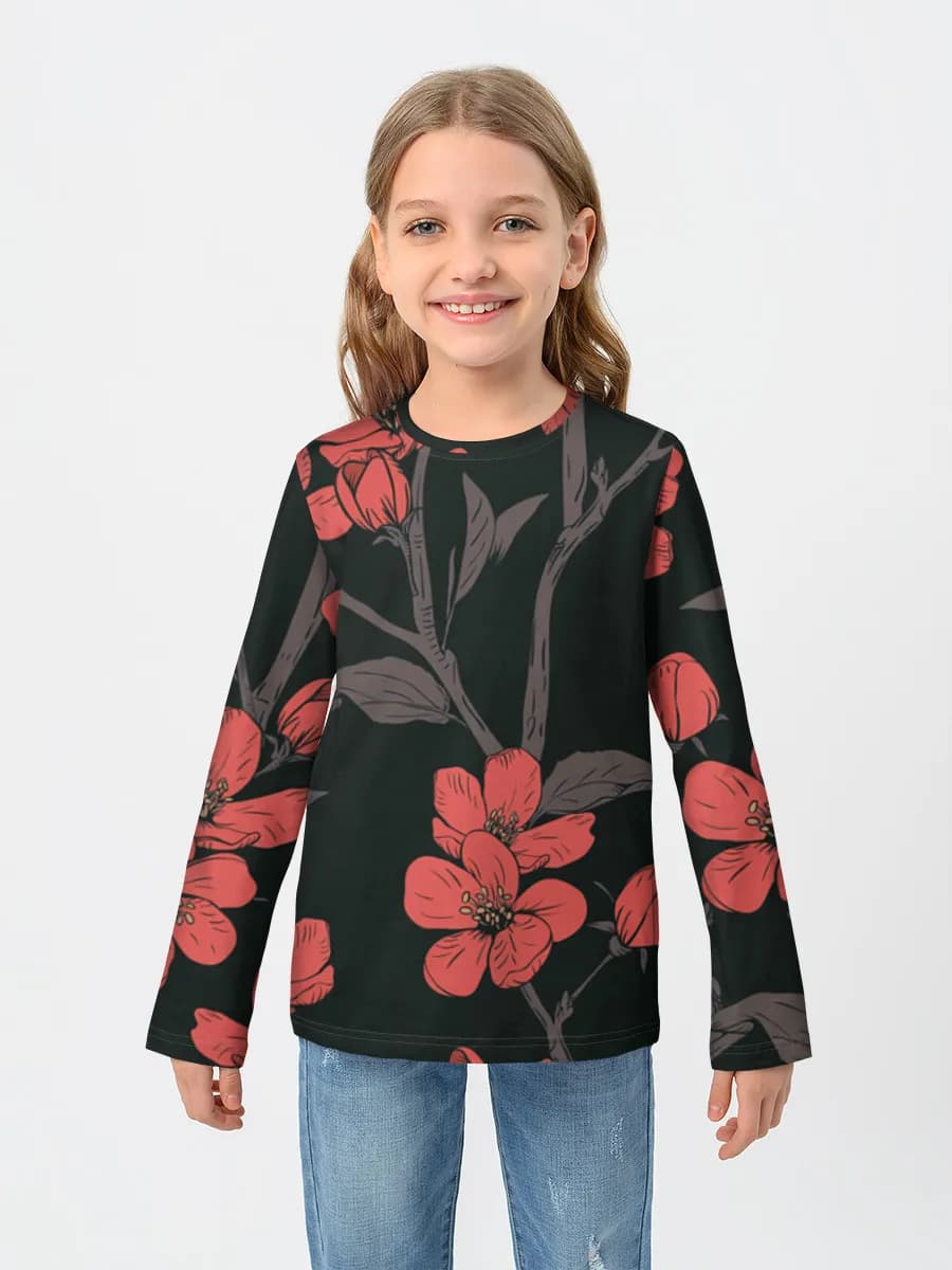 Camiseta Manga Larga de Algodón Niña