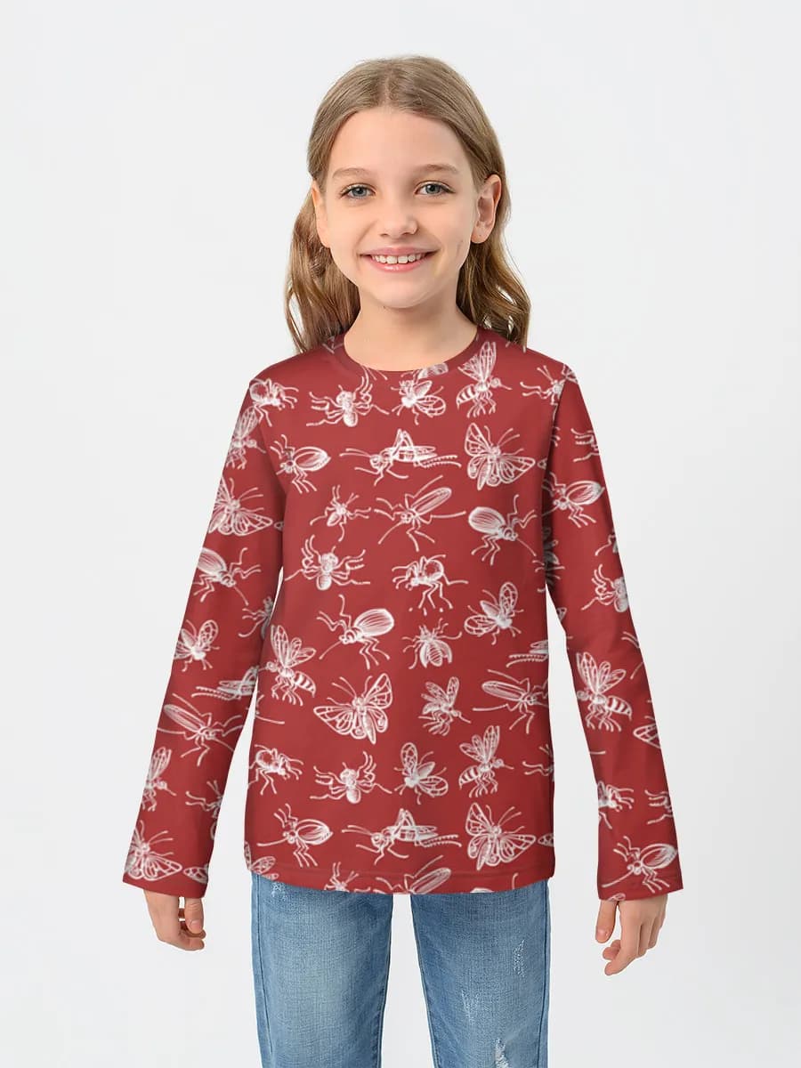 Girls' cotton long sleeve shirt