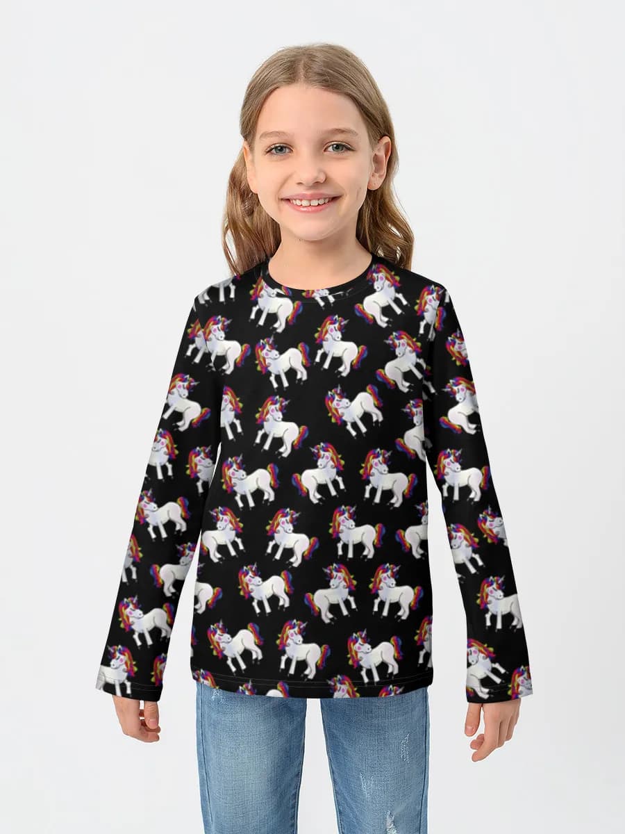 Girls' cotton long sleeve shirt