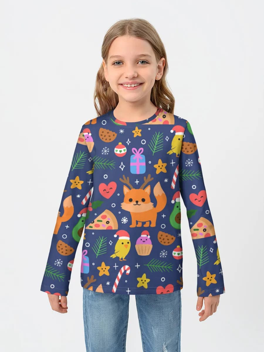 Girls' cotton long sleeve shirt