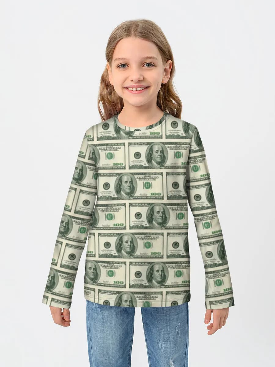 Girls' cotton long sleeve shirt