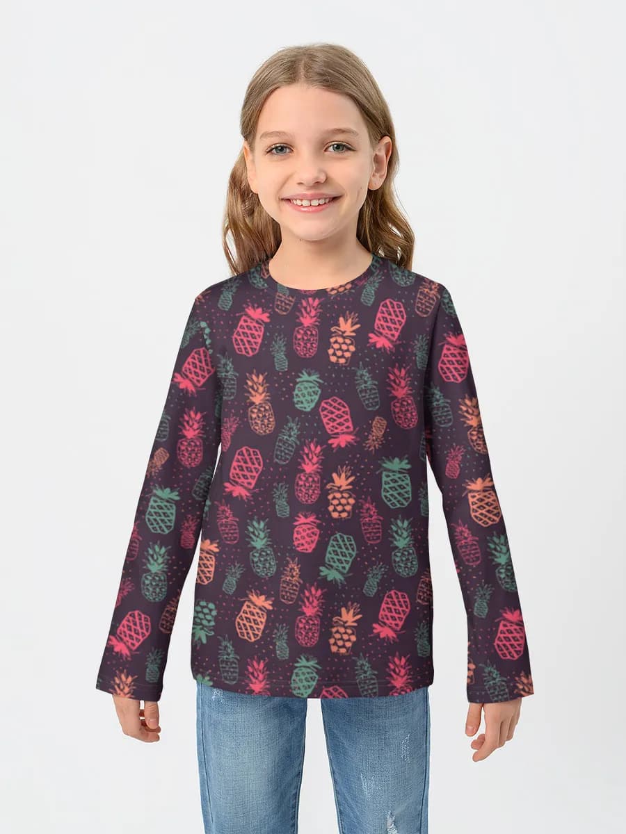 Girls' cotton long sleeve shirt