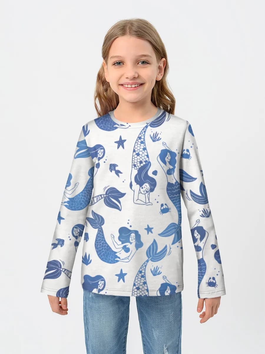 Girls' cotton long sleeve shirt