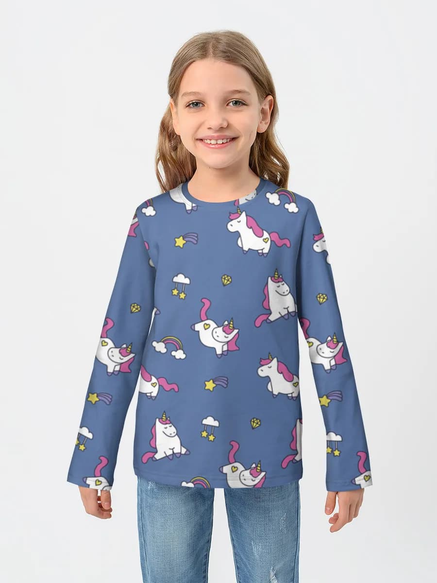 Baumwoll-Langarmshirt Mädchen
