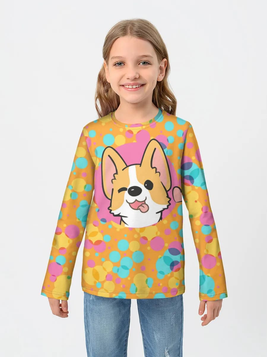 Girls' cotton long sleeve shirt