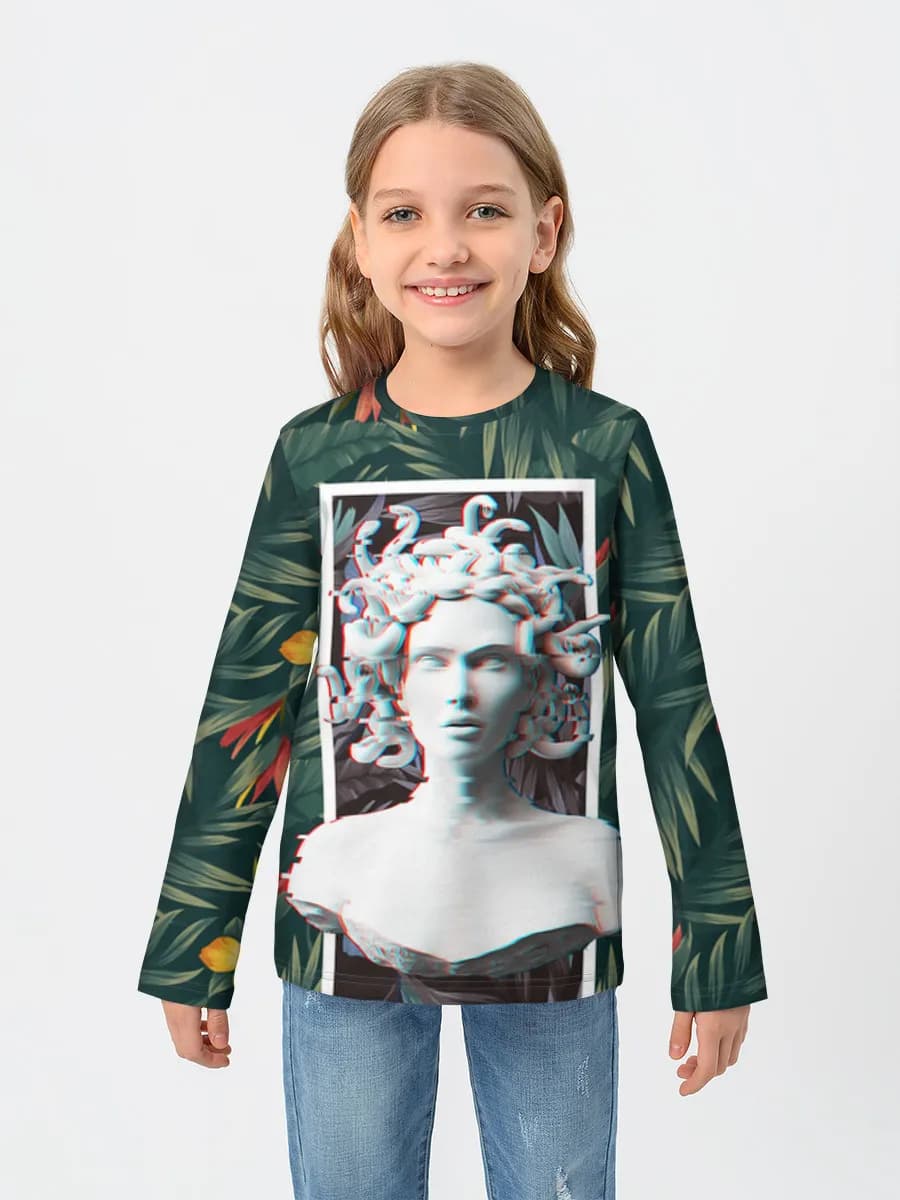 Girls' cotton long sleeve shirt