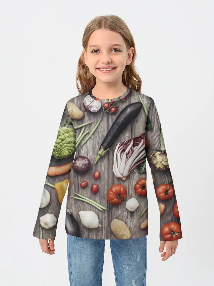 Girls' cotton long sleeve shirt
