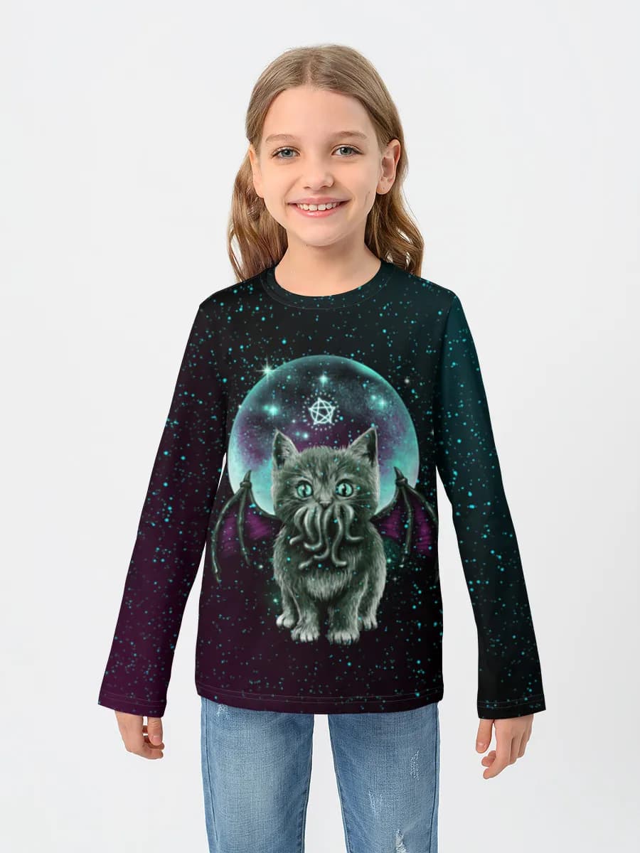 Girls' cotton long sleeve shirt