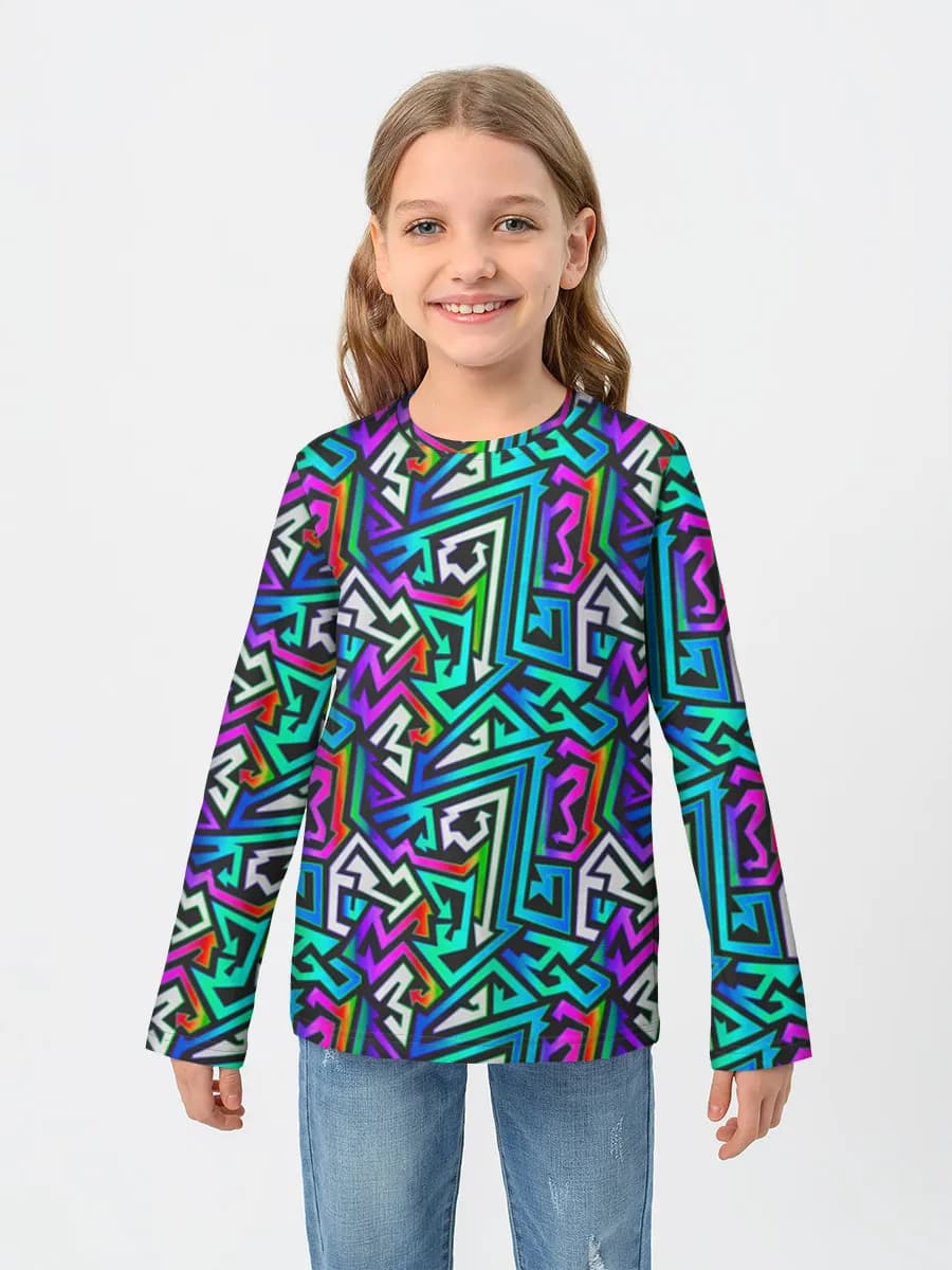 Girls' cotton long sleeve shirt